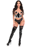 Daisy Corsets Lavish Black Patent w/White Patent Trim Underwire Waist Cincher Corset - Daisy Corsets