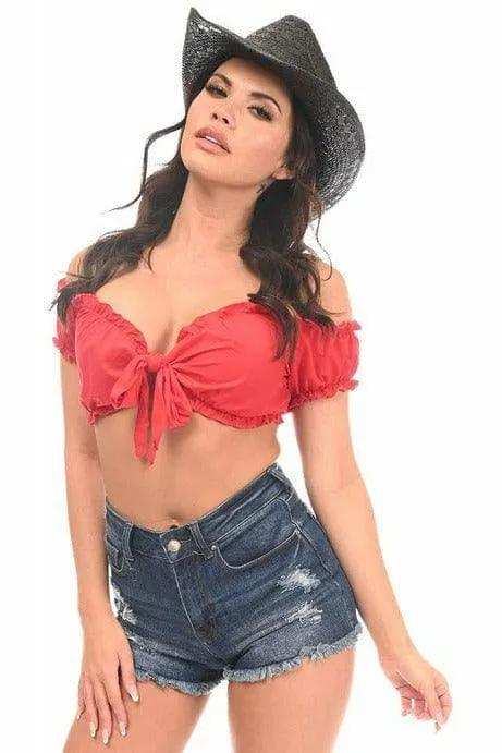 Daisy Corsets Red Peasant Top - Daisy Corsets - Flyclothing LLC