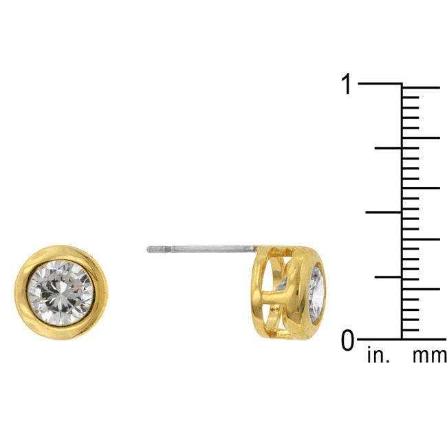 Gold Bezel Stud Earrings - JGI - Flyclothing LLC