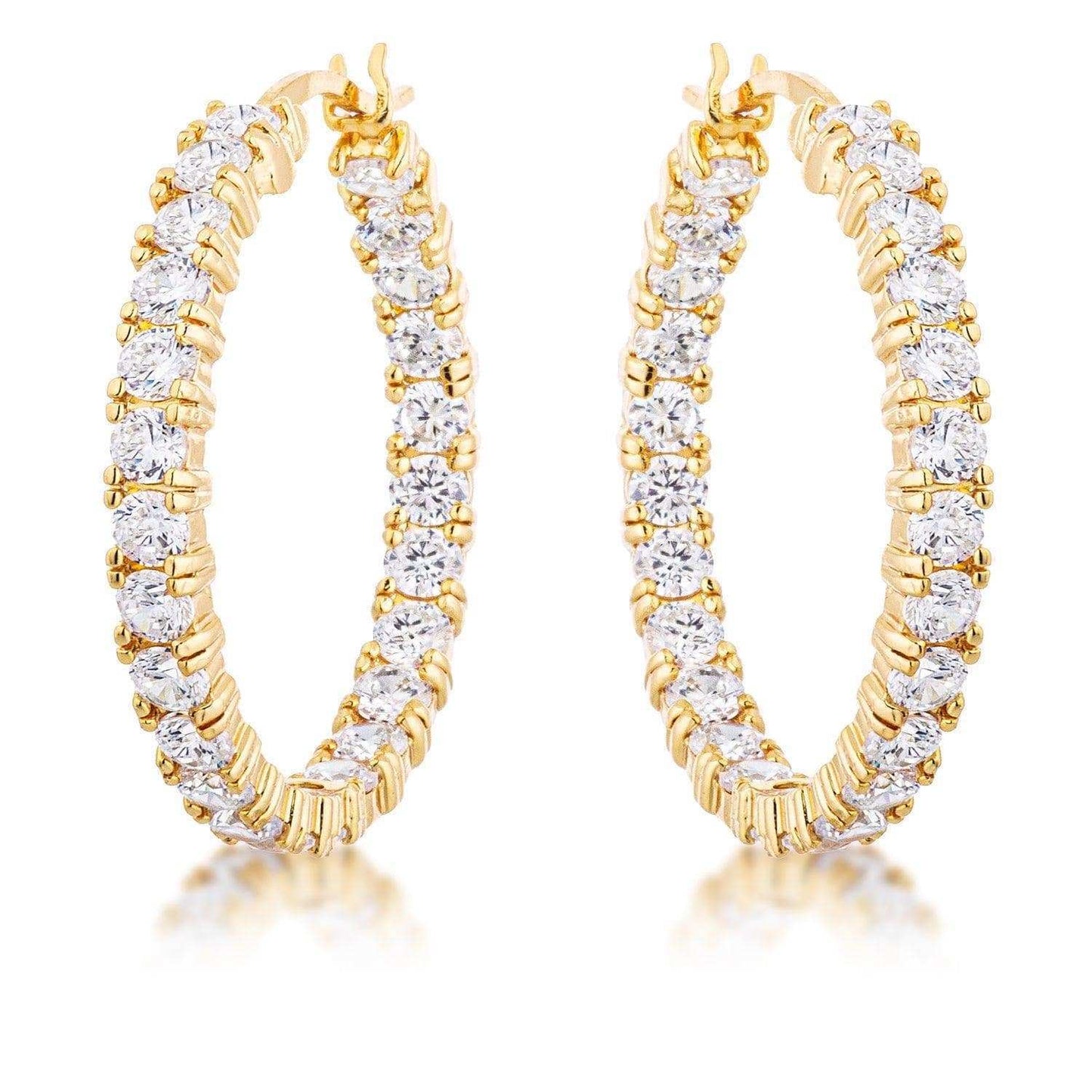 18k Gold Plated Eternity Hoop Earrings - JGI - Flyclothing LLC