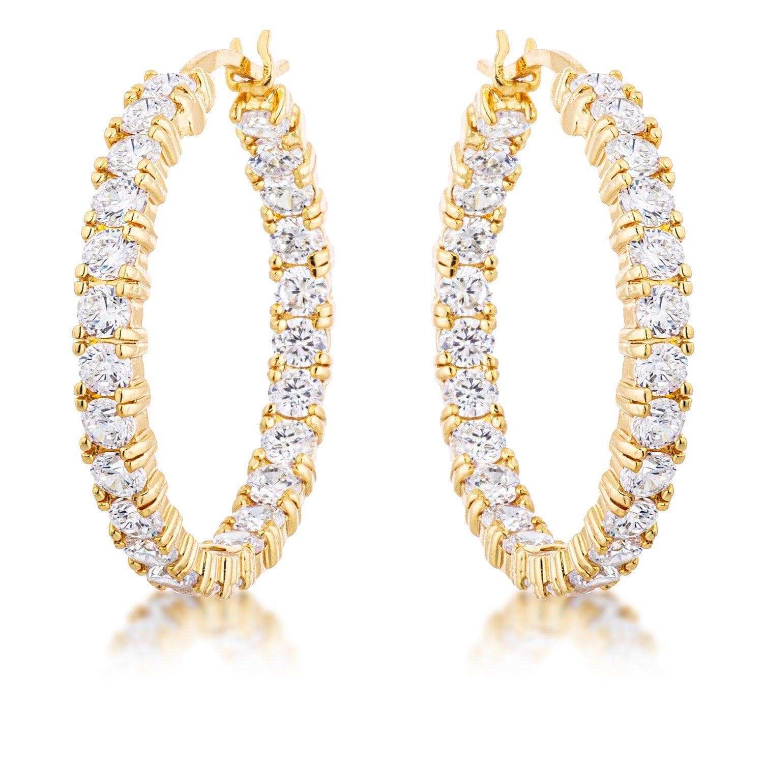 18k Gold Plated Eternity Hoop Earrings - JGI - Flyclothing LLC