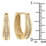 Elegant Goldtone Finish Cubic Zirconia Hoop Earrings - JGI - Flyclothing LLC