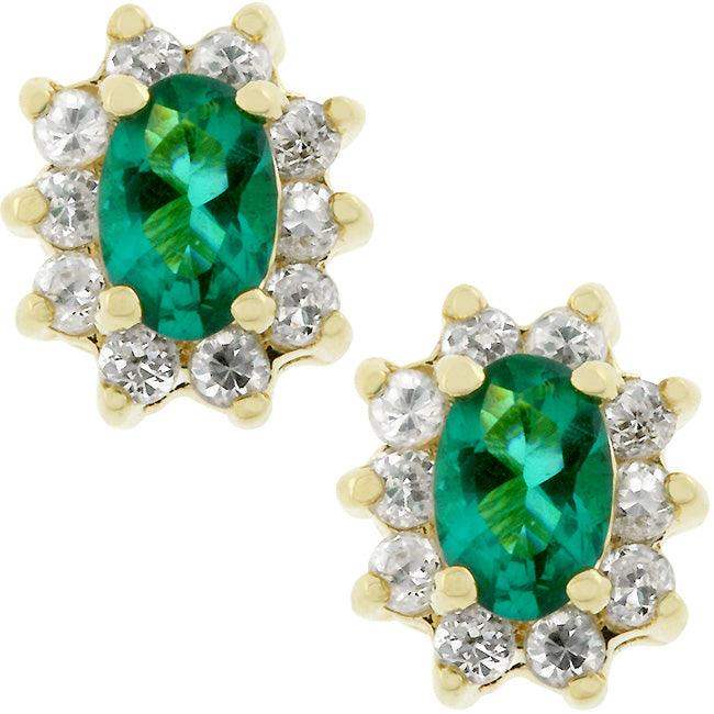 Emerald Flower Stud Earrings - JGI - Flyclothing LLC