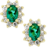 Emerald Flower Stud Earrings - JGI - Flyclothing LLC