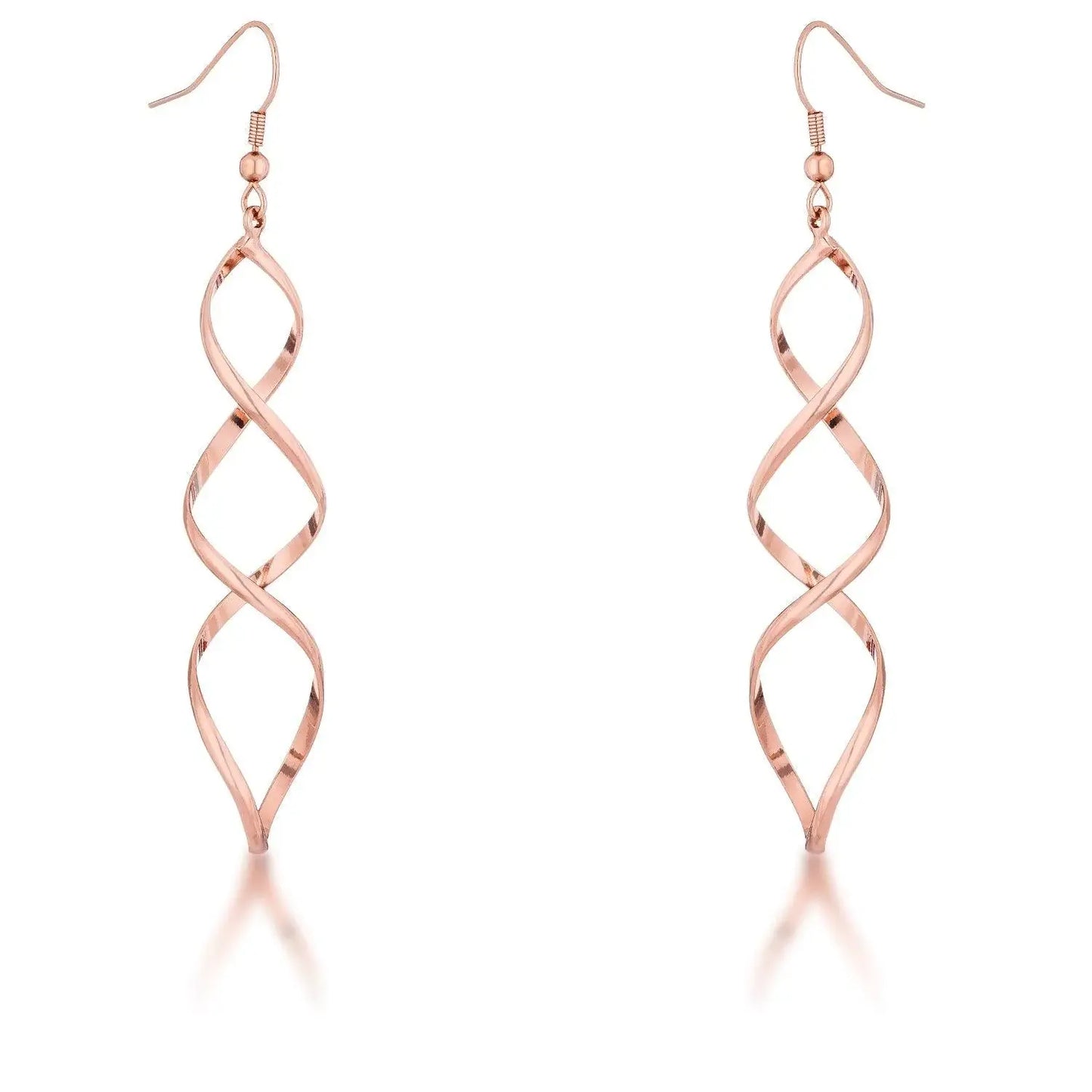 Rose Goldtone Twist Earrings - JGI - Flyclothing LLC