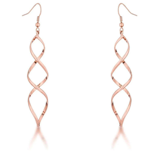 Rose Goldtone Twist Earrings - JGI - Flyclothing LLC
