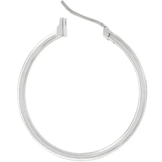 Silvertone Finish Hoop Earrings - JGI - Flyclothing LLC