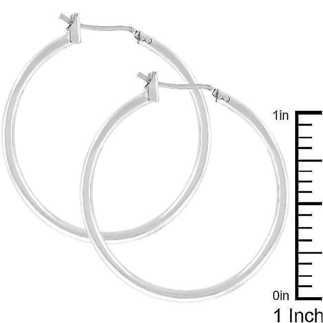 Silvertone Finish Hoop Earrings - JGI - Flyclothing LLC