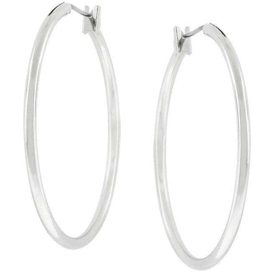 Basic Silvertone Finish Hoop Earrings - JGI - Flyclothing LLC
