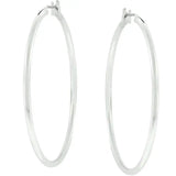 Large Silvertone Finish Hoop Earrings - JGI - Flyclothing LLC