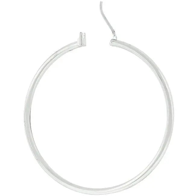 Large Silvertone Finish Hoop Earrings - JGI - Flyclothing LLC