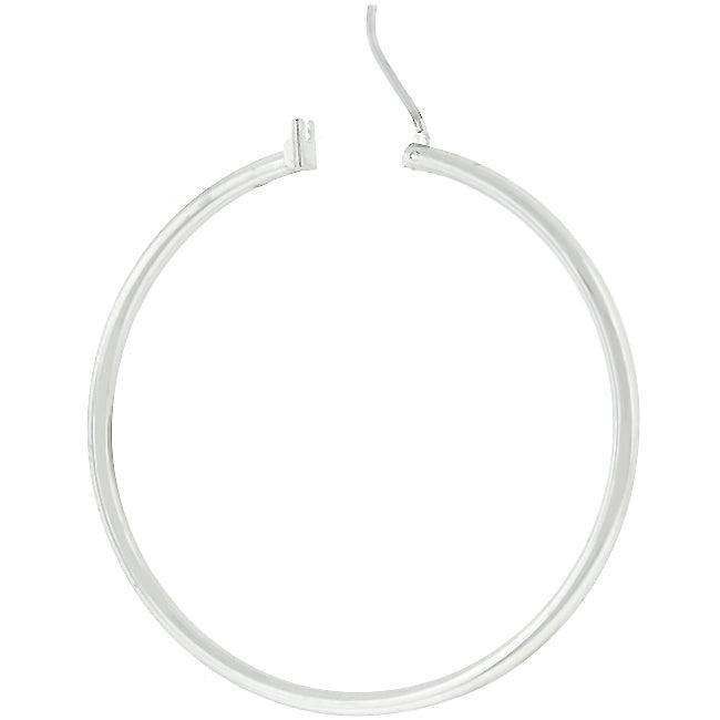Large Silvertone Finish Hoop Earrings - JGI - Flyclothing LLC