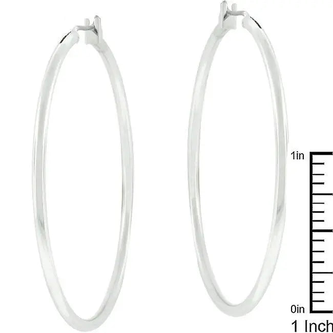 Large Silvertone Finish Hoop Earrings - JGI - Flyclothing LLC