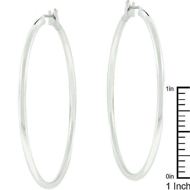 Large Silvertone Finish Hoop Earrings - JGI - Flyclothing LLC