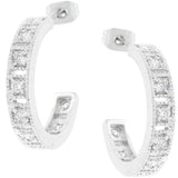 Studded Cubic Zirconia Hooplet Earrings - JGI - Flyclothing LLC