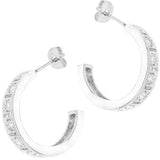 Studded Cubic Zirconia Hooplet Earrings - JGI - Flyclothing LLC