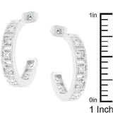 Studded Cubic Zirconia Hooplet Earrings - JGI - Flyclothing LLC