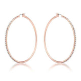 Large Rosegold Hoop Earrings with Crystals - JGI - Flyclothing LLC