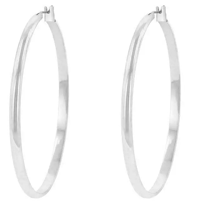 Classic Hoop (Rhodium Plated) - JGI - Flyclothing LLC