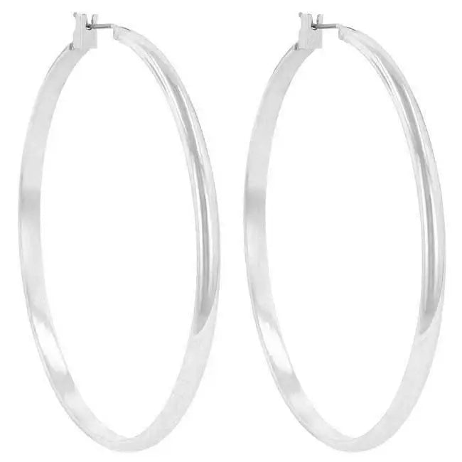 Classic Hoop (Rhodium Plated) - JGI - Flyclothing LLC