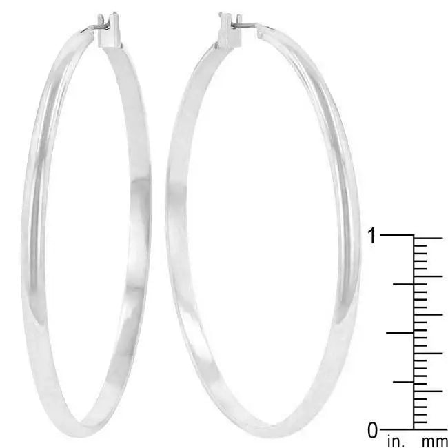Classic Hoop (Rhodium Plated) - JGI - Flyclothing LLC
