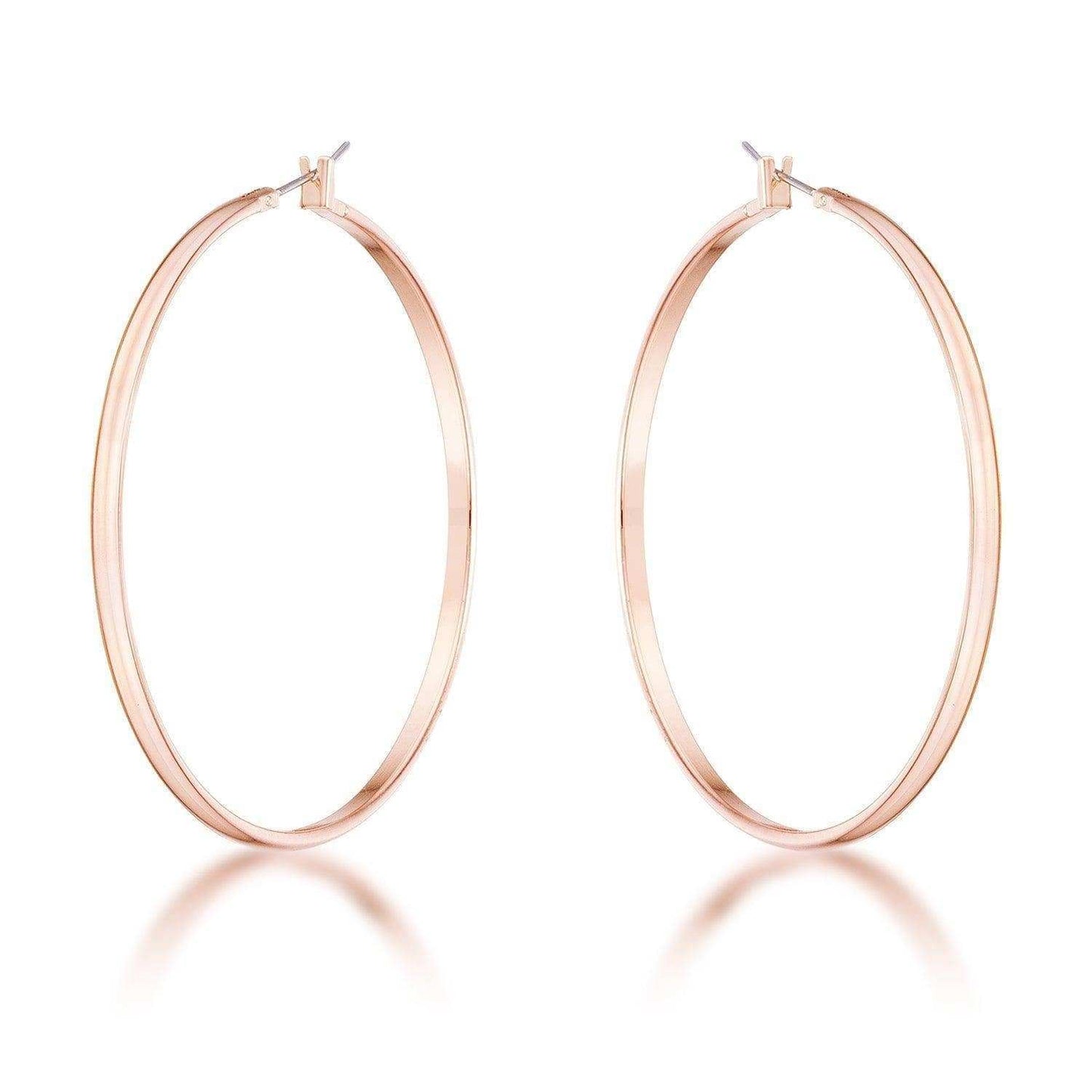55mm Rose Gold Plated Classic Hoop Earrings - JGI - Flyclothing LLC