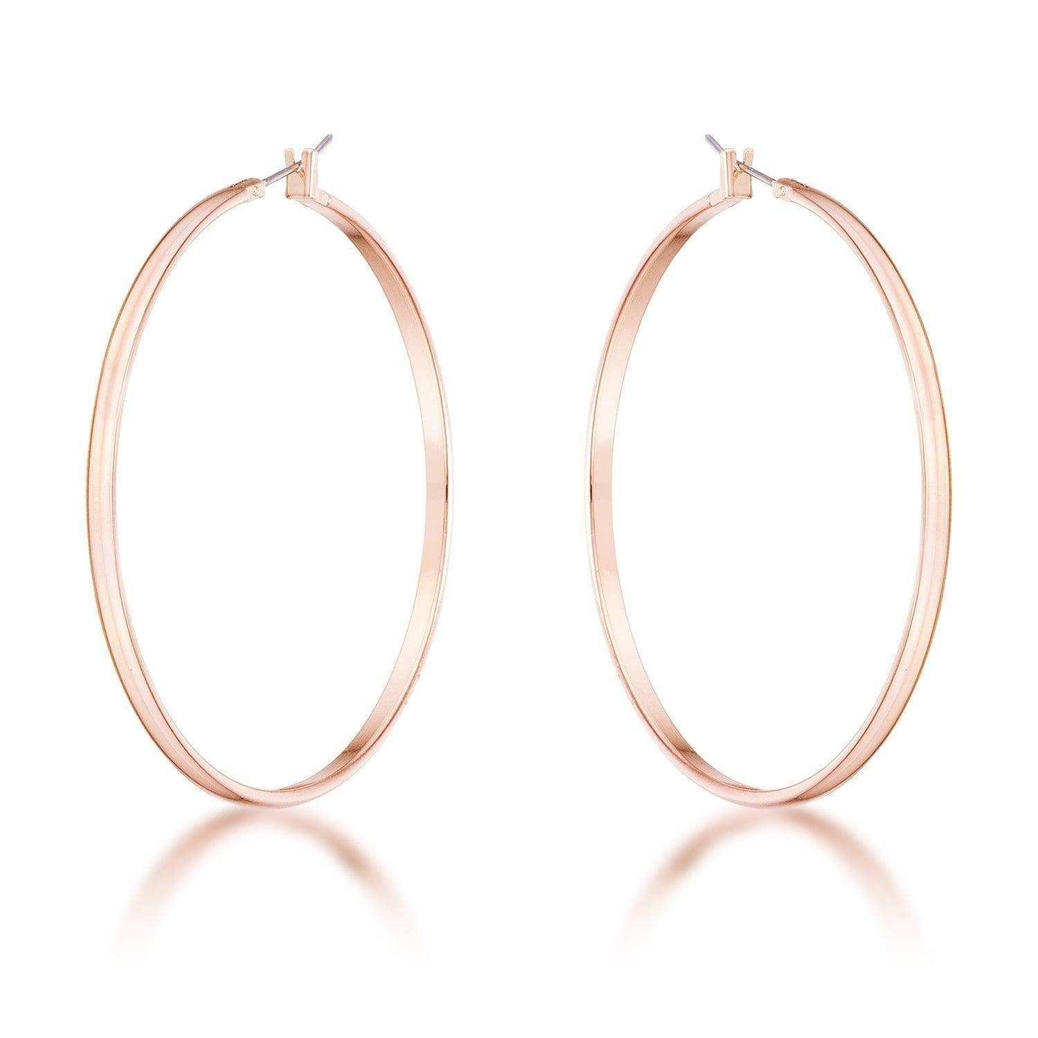 55mm Rose Gold Plated Classic Hoop Earrings - JGI - Flyclothing LLC