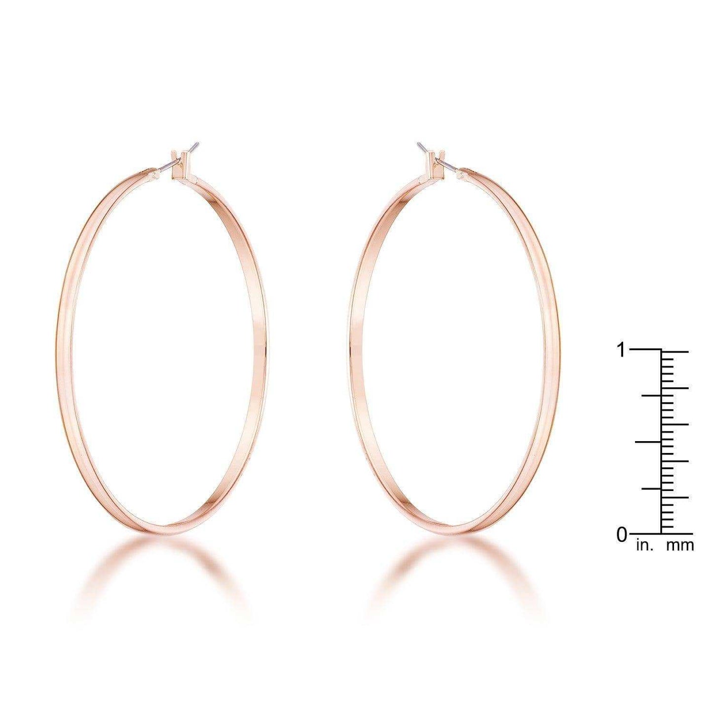 55mm Rose Gold Plated Classic Hoop Earrings - JGI - Flyclothing LLC