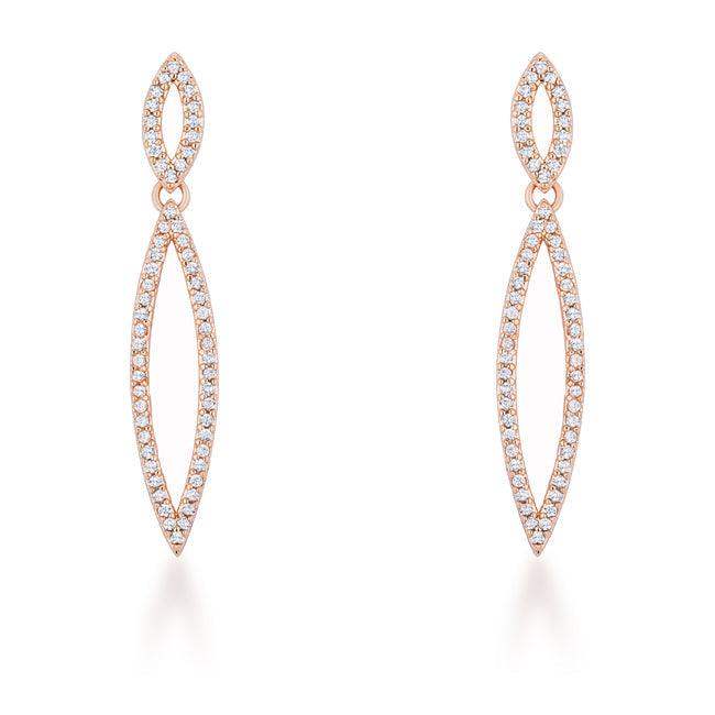 Sara 1.2ct CZ Rose Gold Delicate Double Teardrop Drop Earrings - JGI - Flyclothing LLC