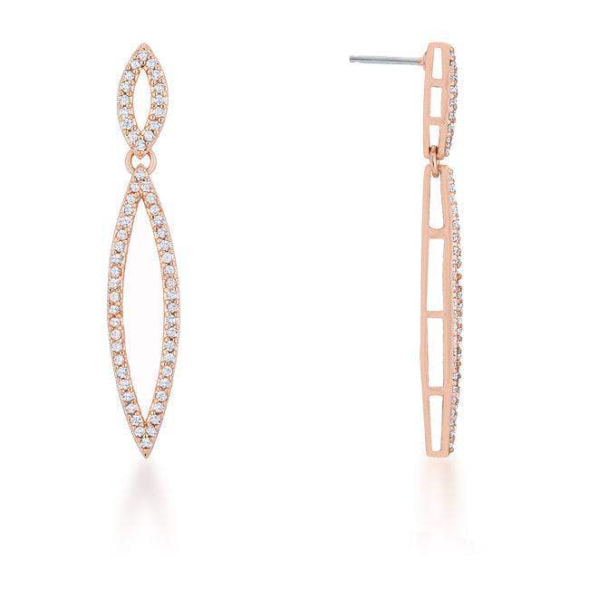 Sara 1.2ct CZ Rose Gold Delicate Double Teardrop Drop Earrings - JGI - Flyclothing LLC