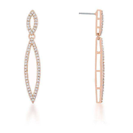 Sara 1.2ct CZ Rose Gold Delicate Double Teardrop Drop Earrings - JGI - Flyclothing LLC