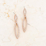 Sara 1.2ct CZ Rose Gold Delicate Double Teardrop Drop Earrings - JGI - Flyclothing LLC