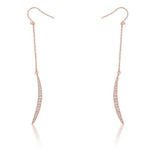 Luna 0.5ct CZ Rose Gold Delicate Moon Drop Earrings - JGI - Flyclothing LLC