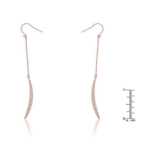 Luna 0.5ct CZ Rose Gold Delicate Moon Drop Earrings - JGI - Flyclothing LLC