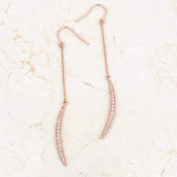 Luna 0.5ct CZ Rose Gold Delicate Moon Drop Earrings - JGI - Flyclothing LLC