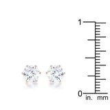 Reign 3.4ct CZ Rose Gold Stainless Steel Stud Earrings - JGI - Flyclothing LLC