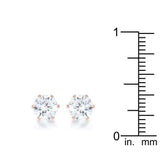 Reign 3.4ct CZ Rose Gold Stainless Steel Stud Earrings - JGI - Flyclothing LLC