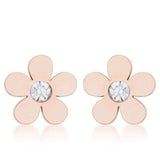 Daisy 0.3ct CZ Rose Gold Stainless Steel Flower Stud Earrings - JGI - Flyclothing LLC