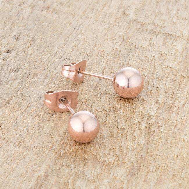 Tanya Rose Gold Sphere Stud Earrings - JGI - Flyclothing LLC