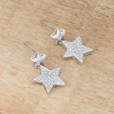 Bianca 0.5ct CZ Rhodium Star Drop Earrings - JGI - Flyclothing LLC