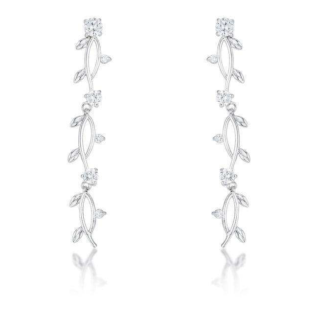 1.1Ct Vine Design Rhodium Earrings - JGI - Flyclothing LLC