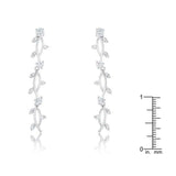 1.1Ct Vine Design Rhodium Earrings - JGI - Flyclothing LLC