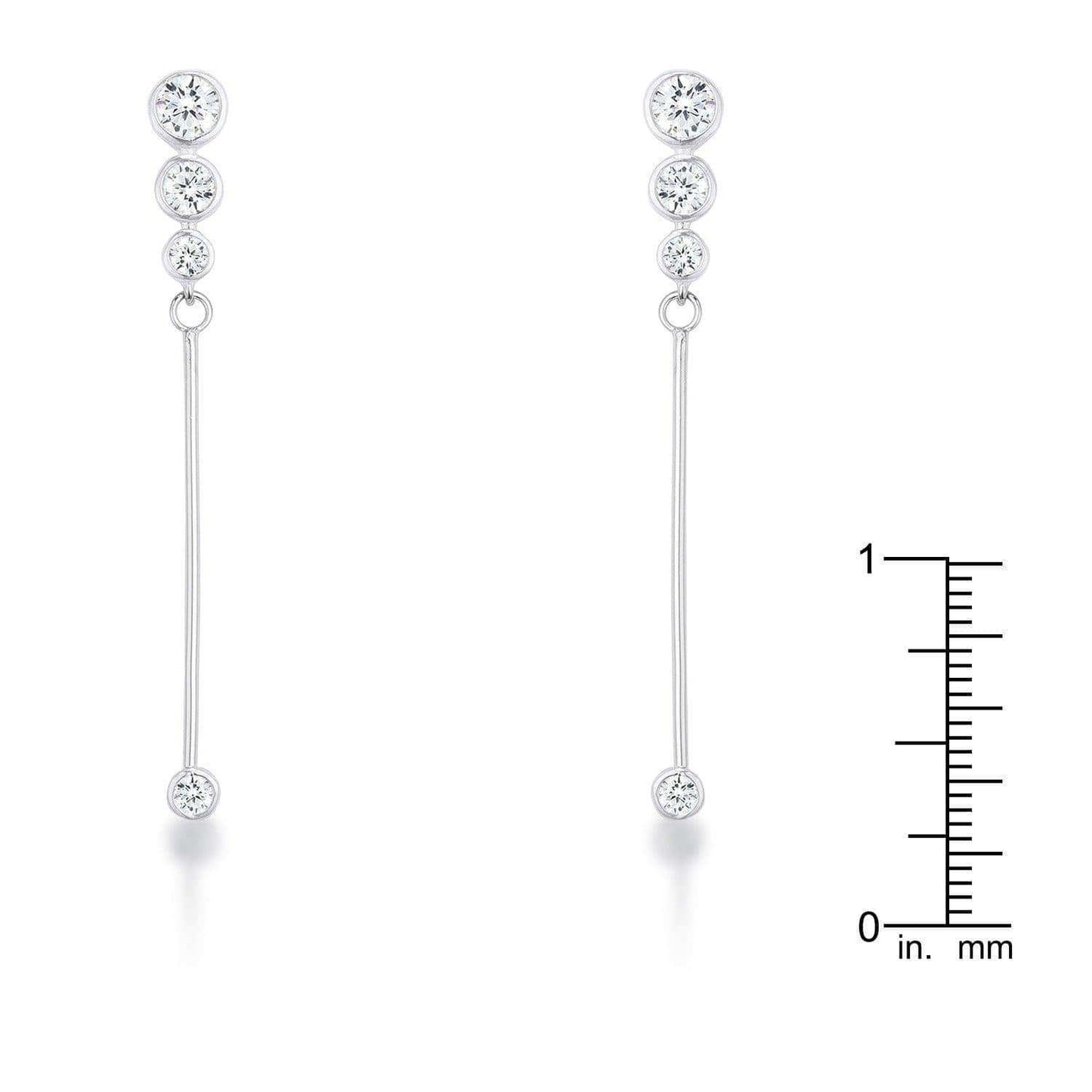 1.2Ct Graduated Rhodium Plated Drop Cubic Zirconia Earrings. - JGI - Flyclothing LLC