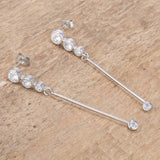 1.2Ct Graduated Rhodium Plated Drop Cubic Zirconia Earrings. - JGI - Flyclothing LLC
