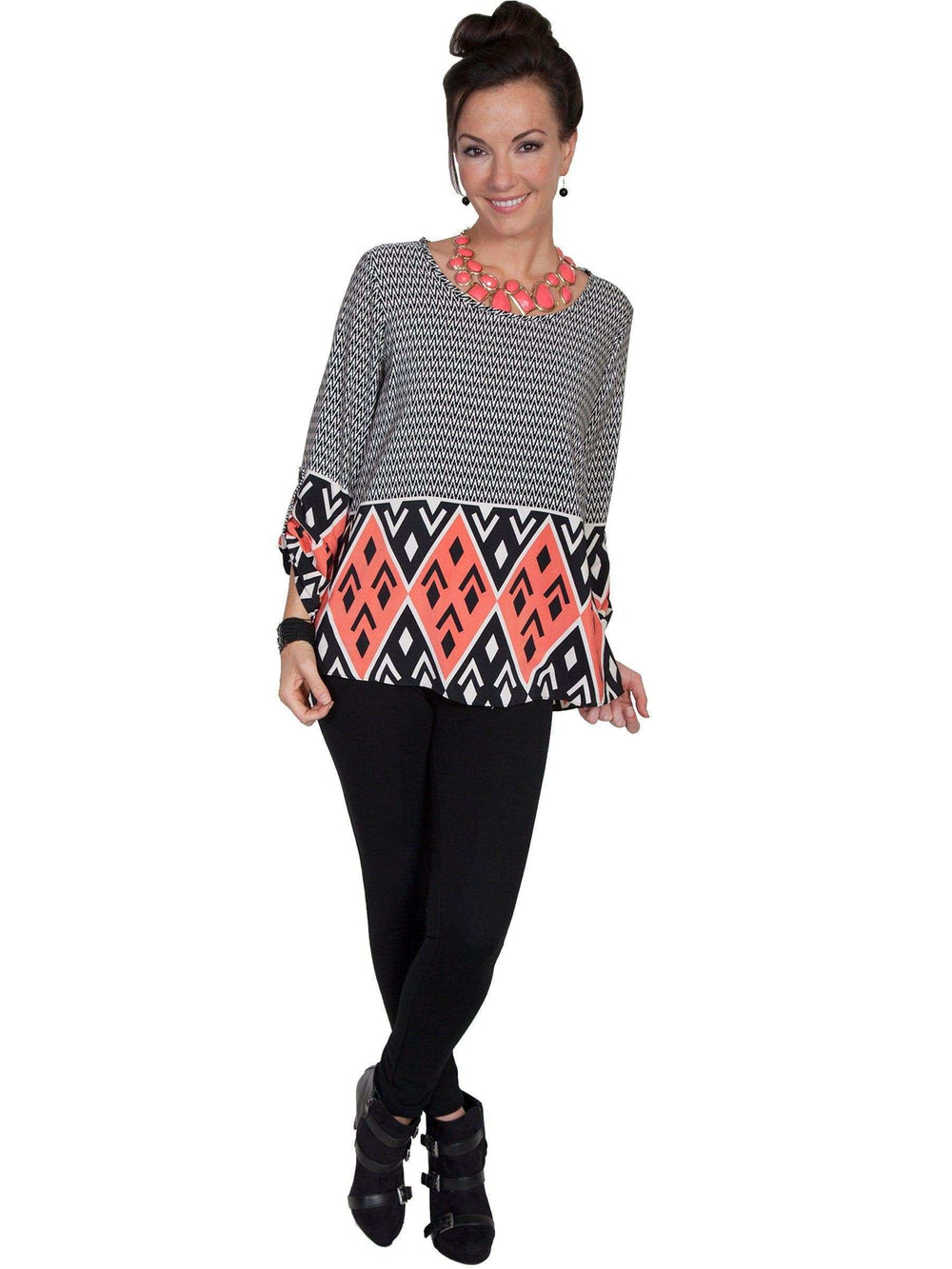 Scully CORAL HI/LO W/ROLL TAB SLEEVES - Scully Leather - Flyclothing LLC