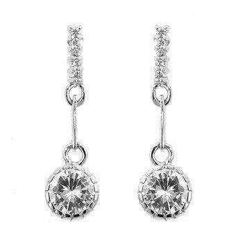 Simple Cubic Zirconia Drop Earrings - JGI - Flyclothing LLC