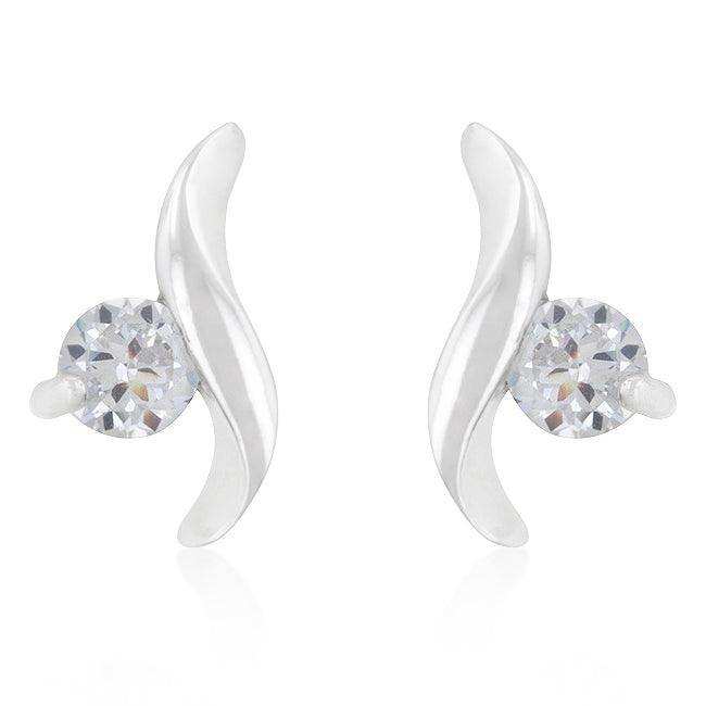 Twisting Solitaire Cubic Zirconia Earrings - JGI - Flyclothing LLC