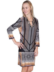 Scully BLACK ANIMAL PRINT DRESS W/PEEK A BOO - Flyclothing LLC
