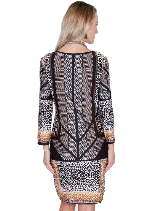 Scully BLACK ANIMAL PRINT DRESS W/PEEK A BOO - Scully Leather