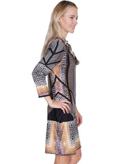 Scully BLACK ANIMAL PRINT DRESS W/PEEK A BOO - Flyclothing LLC